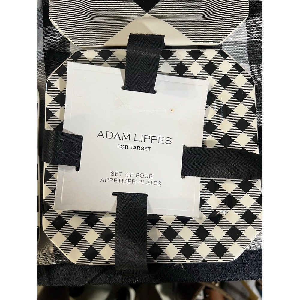 NWT (4) Adam Lippes White and Black Set‎ of Appetizer Plates (2261) - Picture 4 of 5